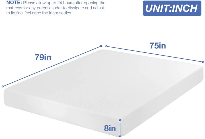 King Mattress, 8 Inch Gel Memory Foam Mattress King Size for Cool Sleep & Pressure Relief, Medium Firm Mattresses Certipur-Us Certified / Bed-In-A-Box / Pressure Relieving,King Size