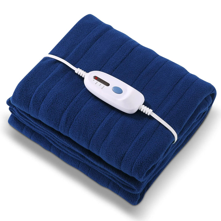 Electric Throw Blanket 50" X 60" with 4 Heat Settings & 3 Hours Auto-Off, ETL Certification, Machine Washable, Blue