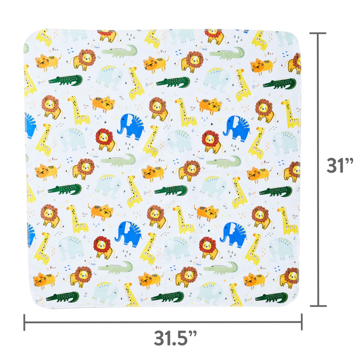 Cotton Flannel Receiving Blankets for Baby Boys and Girls, Jungle, 4-Pack