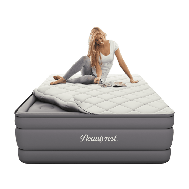 20" Cushion Aire Quilted Removable Pillow Top Air Bed Mattress with Built-In Pump Queen