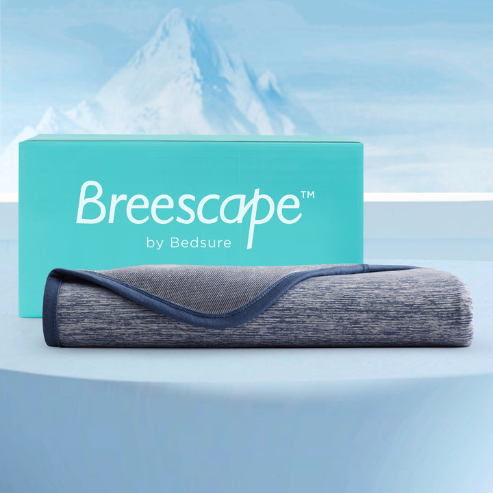 Breescape Cooling Blanket Throw Xl-Indigo Summer Breathable Blanket with Rayon Derived from Bamboo