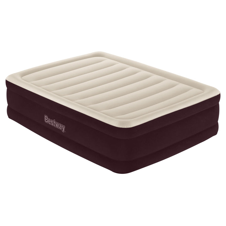 Maroon 20" Queen Air Mattress with Built-In Pump