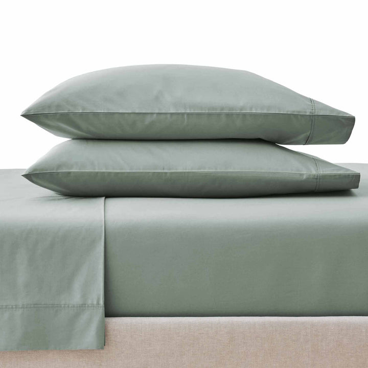 Cool & Crisp 4-Piece 300 Thread Count Green River Cotton Percale Sheet Set, Queen