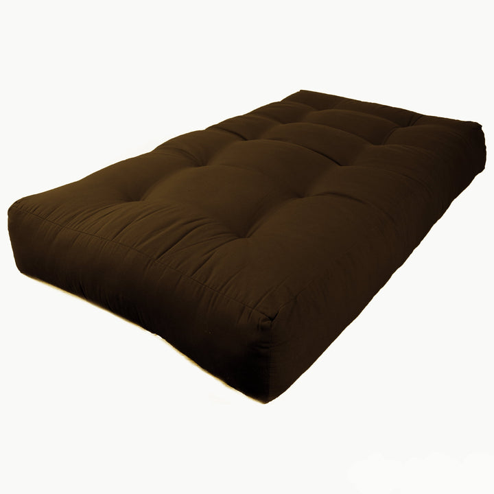 10 In. Renewal Twill Twin Size Futon Mattress, Chocolate