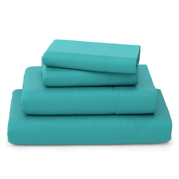 Luxury Bamboo Bed Sheet Set - Hypoallergenic Bedding Blend - 4 Piece - Full, Turquoise