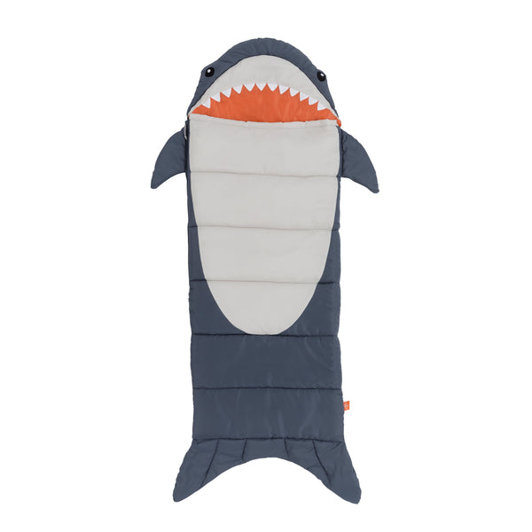 Finn the Shark Kid'S Sleeping Bag - Navy/Gray (Youth Size 65 In. X 24 In.)