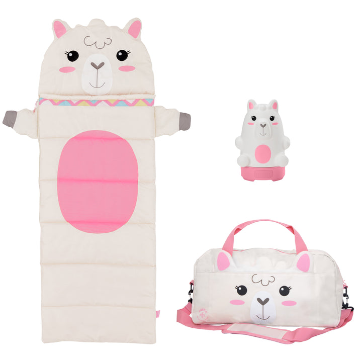 Izzie the Llama 3 Piece Camping Set - Duffel/Sleeping Bag/Lantern