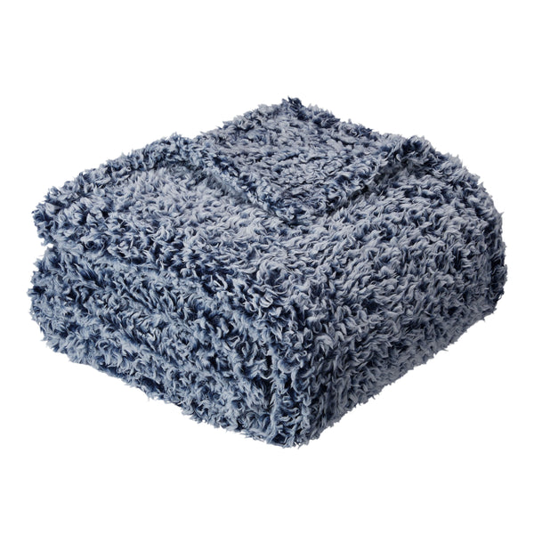 Sherpa Throw Blanket, 50"X60", Blue