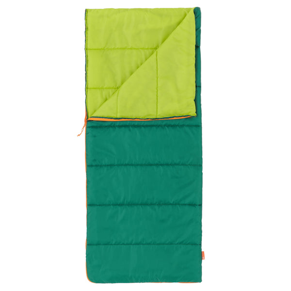 50F YOUTH WARM WEATHER RECTANGULAR SLEEPING BAG - Dark Green/Light Green