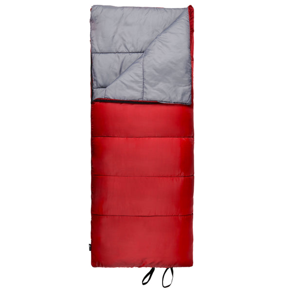 50-Degree Warm Weather Rectangular Sleeping Bag, Red, 33"X75"