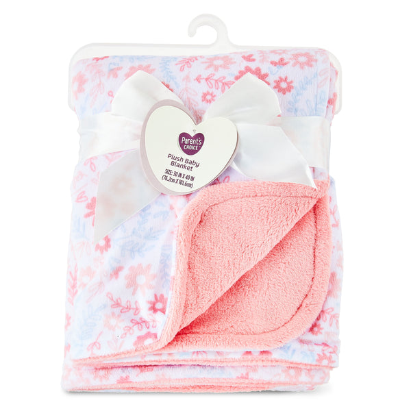 Baby Girl Premium Ultra Soft Plush Floral Blanket, 30" X 40"