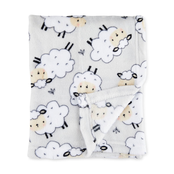 Grey Sheep Plush Baby Blanket,Infant Unisex, 30" X 36"