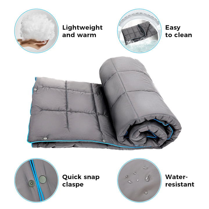 Outdoor Blanket Lightweight Waterproof Wearable Blanket for Camping, Backpacking, Traveling 69 in X 53 in Grey