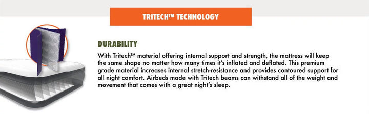 Tritech Airbed Queen 14 Inch with in & Out Pump and Antimicrobial Coating