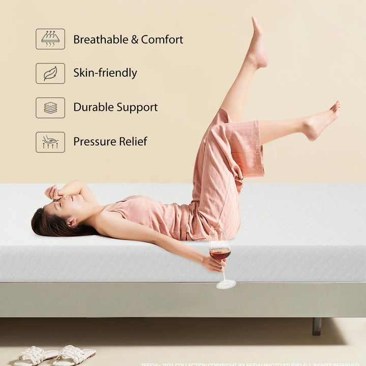 5 Inch Memory Foam Mattress Cooling Gel Infused Mattress,Medium Firm Mattresses Certipur-Us Certified /Bed-In-A-Box,White ( King Size)