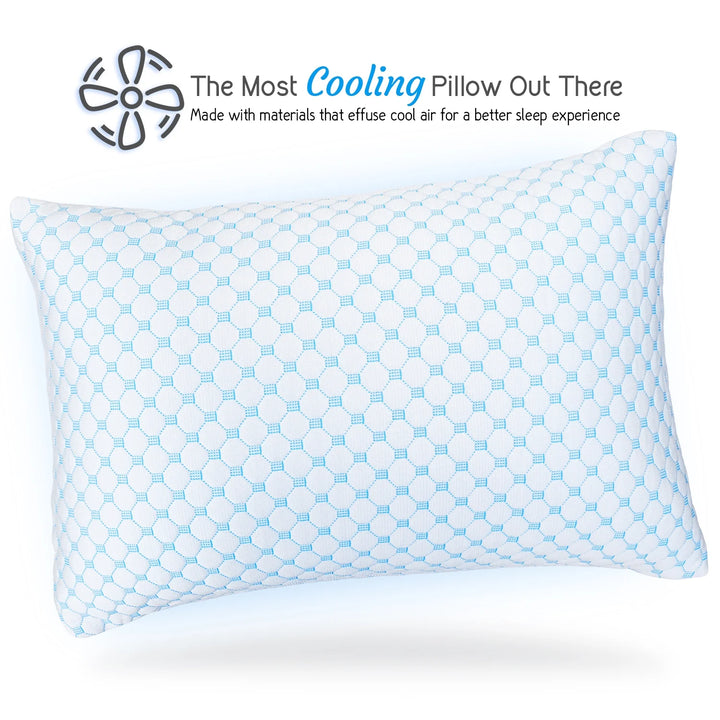 Temperature Regulating Reversible Cooling Pillow, Memory Foam Pillow, King Pillows 20" X 36", 2 Pack