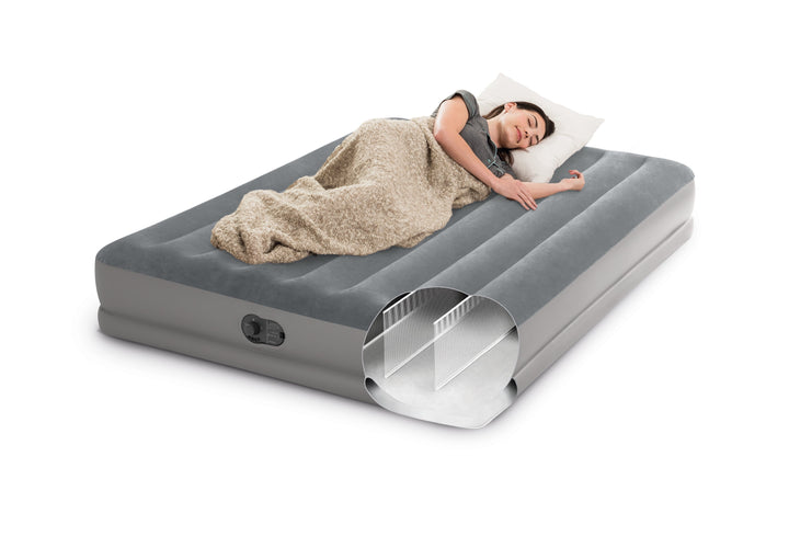 12" Dura-Beam Prestige Air Mattress Bed with Internal Fastfill USB Powered Pump - Queen