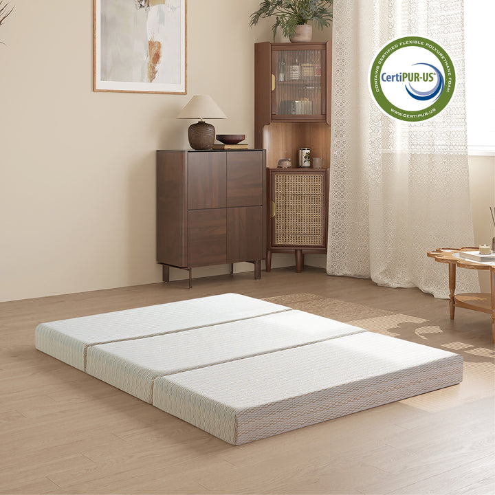 3 Inch Twin Size Tri-Folding Memory Foam Mattress, Portable Guest Bed in a Box