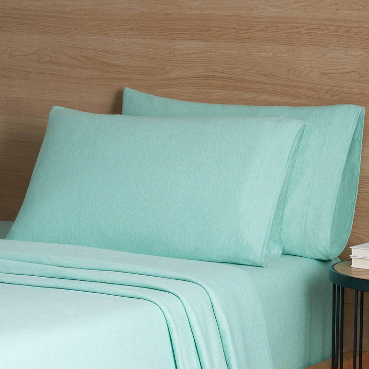 Extra Soft Adult Jersey Bed Sheet Set, Queen, Classic Mint, 4 Pieces