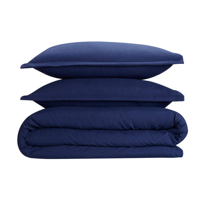 Simply Clean 3-Piece Solid Duvet Set, Navy, King