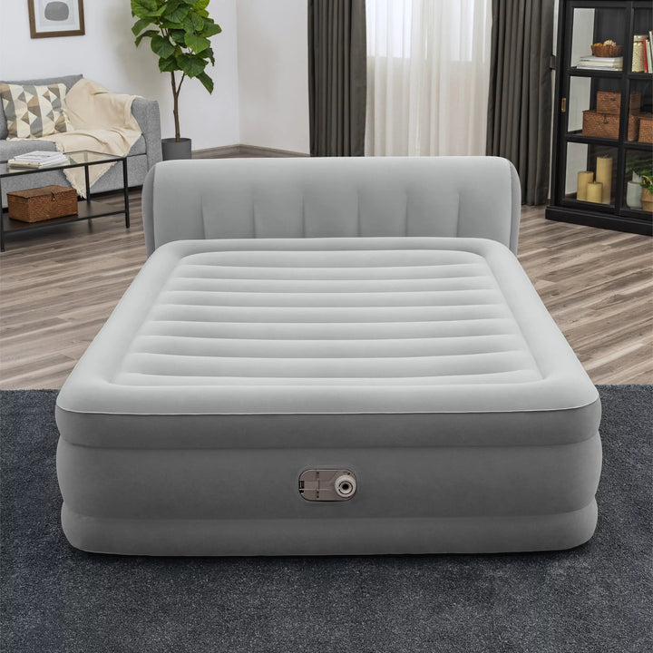 Headboard 18" Queen Air Mattress with Built-In Pump