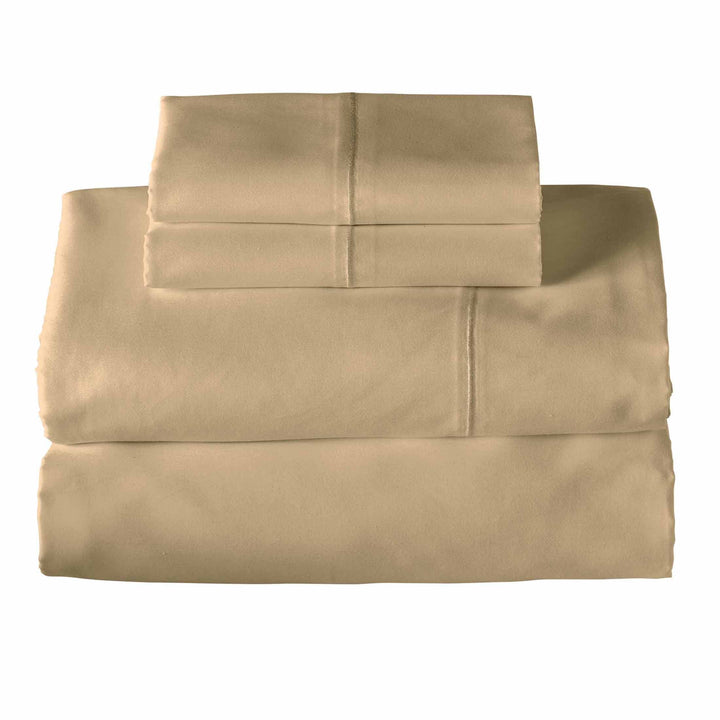 4-Piece 400 Thread Count Almond Biscuit Performance Hygrocotton Sheet Set, Queen