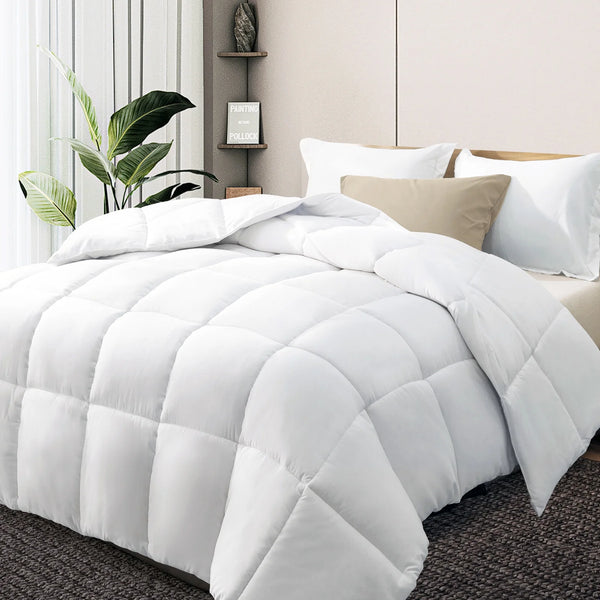 Twin Comforter, White | All Season Hotel down Alternative Duvet Insert, Adult, Unisex, 64X88In