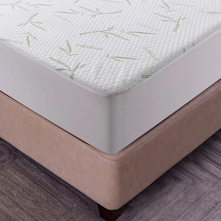 Bamboo from Rayon Mattress Protector Twin Size - Breathable Waterproof Mattress Cover - Fitted Cover with Cooling Fabric - Pillow Top Mattress Pad 16 Inches Deep Pocket