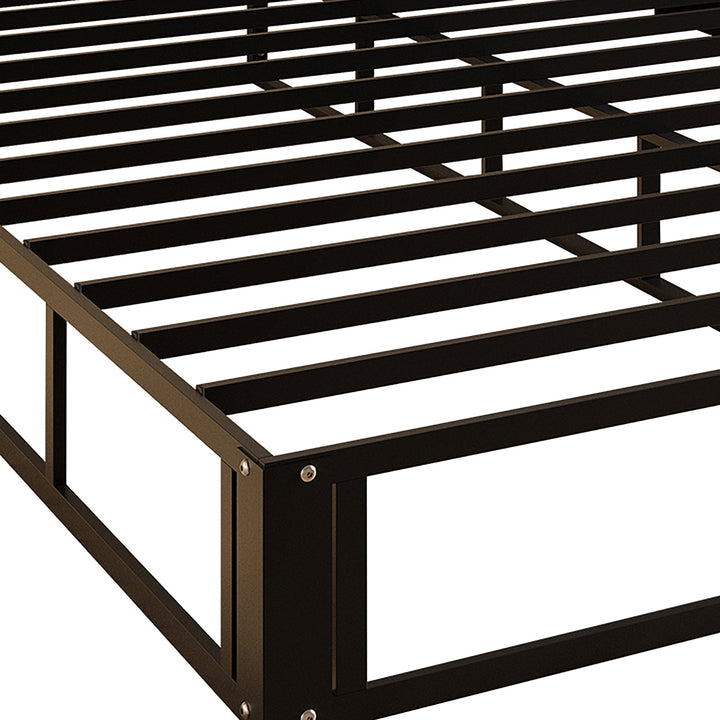 8" Queen Metal Box Spring, Black Linen