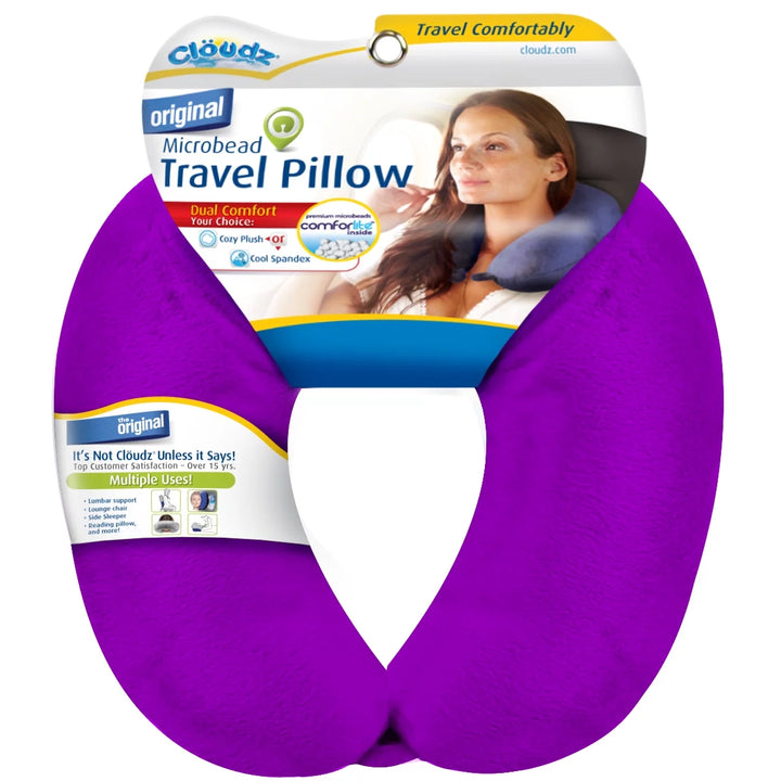 Microbead Travel Neck Pillow - Bright Purple