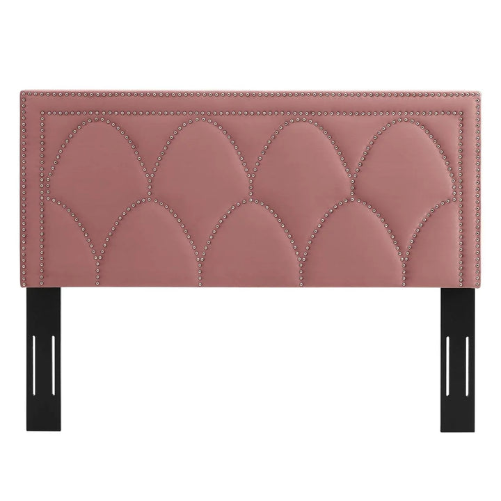 Greta Modern Performance Velvet Twin Headboard in Dusty Rose