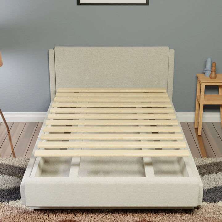 , 1-Inch Extra Heavy Duty Horizontal Wooden Bunkie Board/ Bed Slats, Enhance Mattress Support, California King, Beige