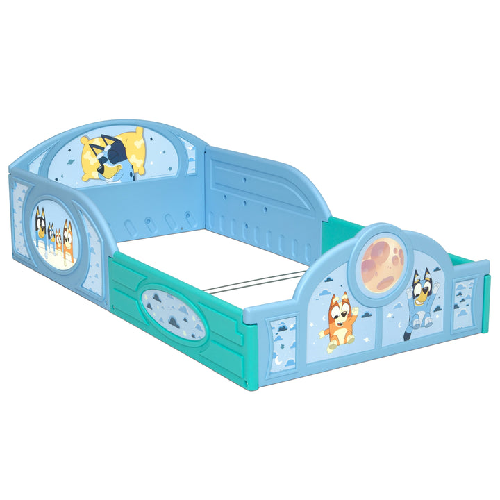 Bluey Sleep and Play Toddler Bed with Built-In Guardrails by