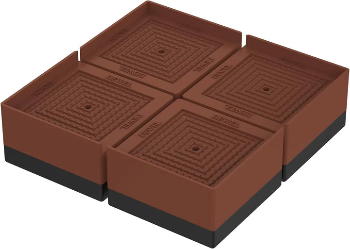 Furniture Risers Bed Risers Lifter Foot Pad Support up to 660 Lb Brown 4 Pack Rubber Plastic 0.29 Lb