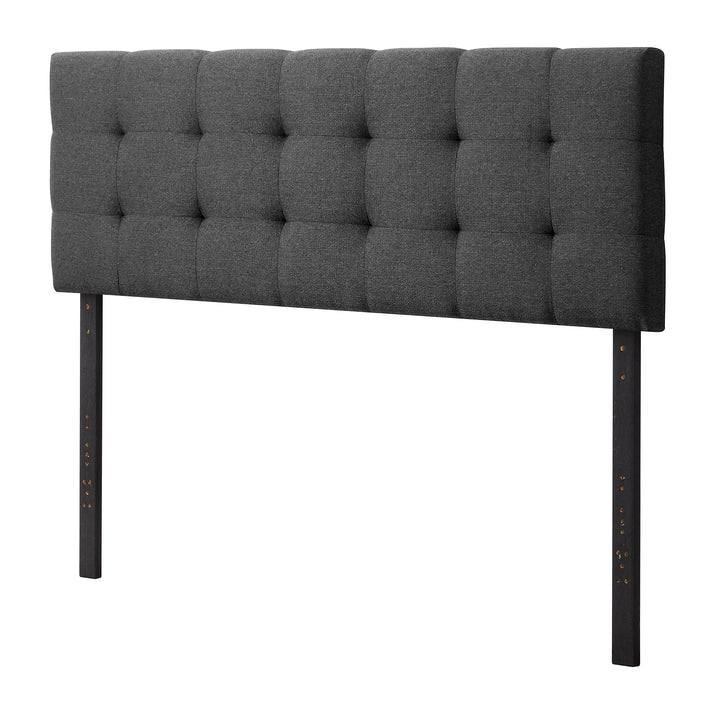 Eugene Square Tufted Upholstered Headboard, King/Cal King, Charcoal