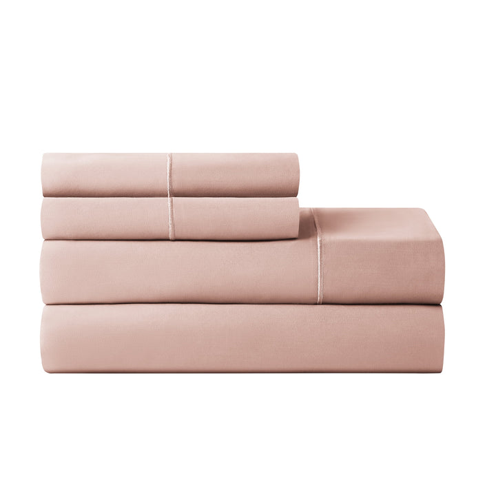 4-Piece 600 Thread Count Rose Egyptian Cotton Bed Sheet Set, King - Deep Pocket