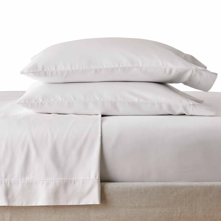 100% Cotton Sateen 300 Thread Count Sheet Set, Queen, Arctic White