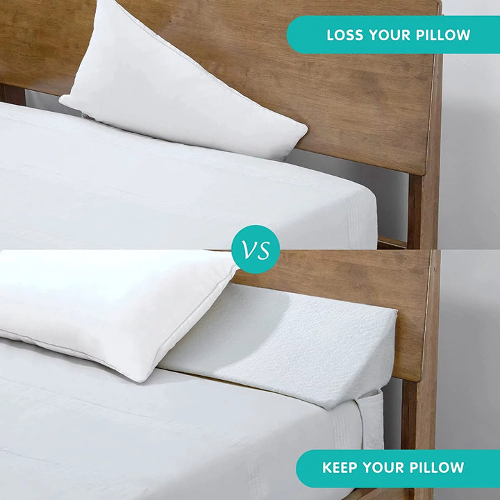 Queen Size 60"X10"X6" Bed Wedge Pillow Mattress Wedge Gap Filler Fill the Gap (0-7") between Mattress and Headboard for Sleeping Backrest Pillow - White