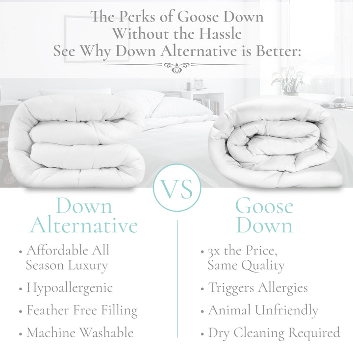 THE ULTIMATE ALL SEASON COMFORTER Hotel Luxury down Alternative Comforter Duvet Insert with Tabs Washable and Hypoallergenic by