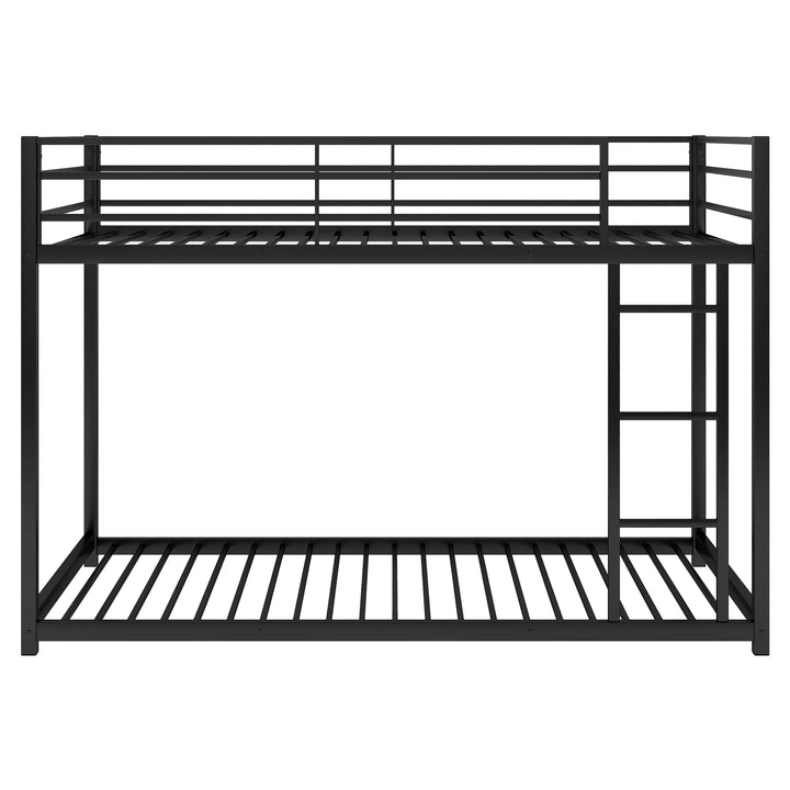 Bunk Bed, Twin over Twin Metal Bunk Bed, Low Bunk Bed Whit Safety Full-Length Guardrail, and Ladder, No Box Spring Needed, Suitable for Girls Boys Toddlers, Bunk Bed Frame Easy Assembly, Black