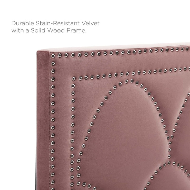 Greta Modern Performance Velvet Twin Headboard in Dusty Rose