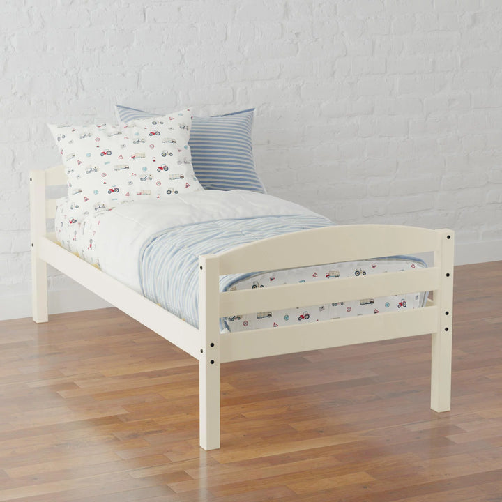 Leighton Solid Wood Twin-Over-Twin Convertible Bunk Bed, White