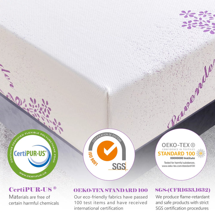 8 Inches Twin Mattress, Memory Foam Mattress Bed in a Box with Lavender Infusion,Made in USA