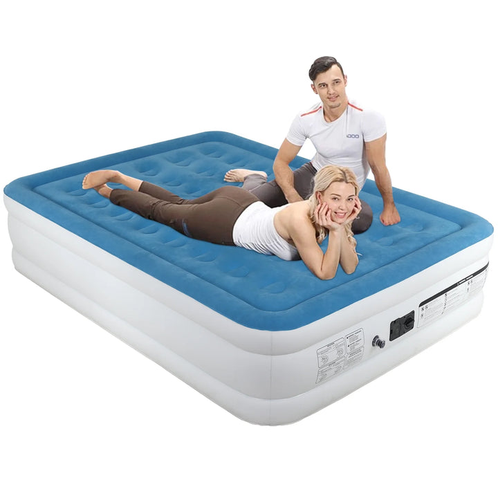 Premium Air Mattress with Built-In Pump 18 in Bed Height Mattress for Camping, Home & Portable Travel Comfortable Inflatable Air Mattress (Queen)