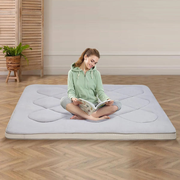 Japanese Floor Mattress Futon Mattress, Thicken Sleeping Pad Foldable Roll up Mattress Kids Floor Lounger Bed Couches Sofas