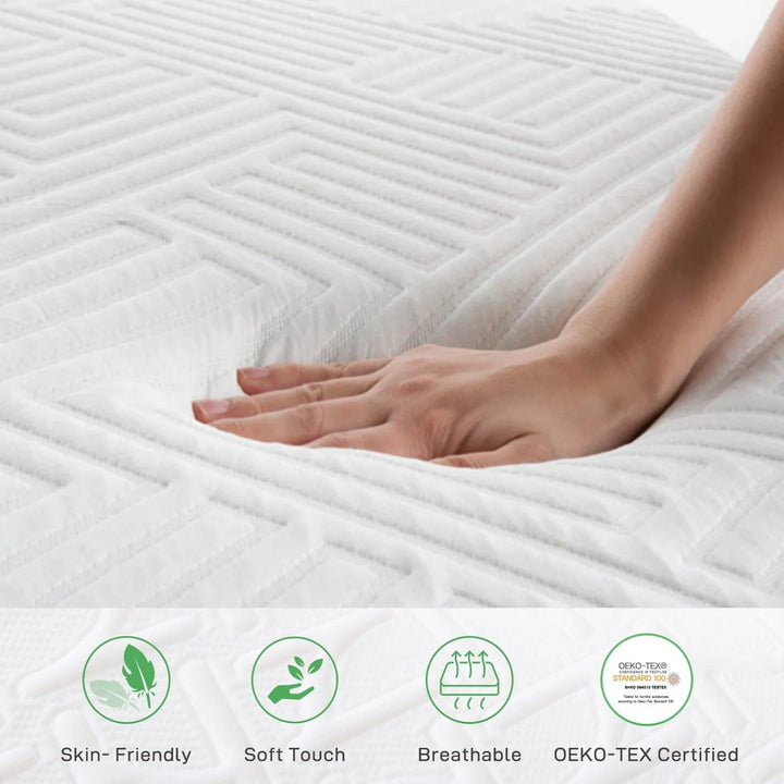 Gel Memory Foam Mattress Topper, 3 Inch Bed Topper for Queen Size Bed