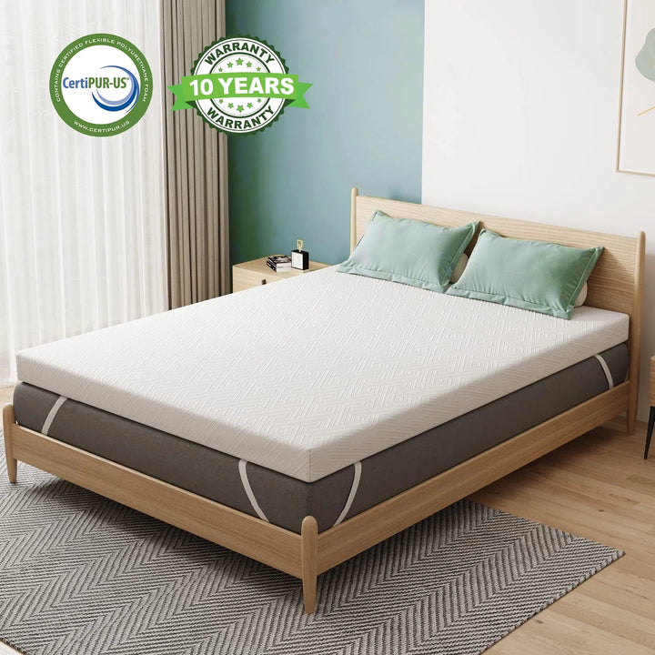 3 Inches Full Size Gel Memory Foam Mattress Topper with Washable Cover,Pressure Relief for Back Pain