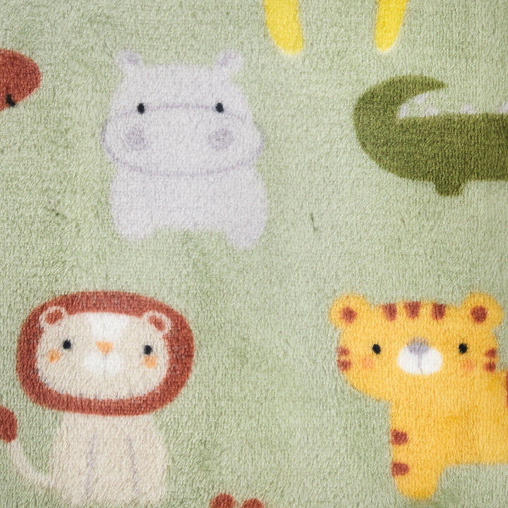 Printed Jungle Green Super Soft Plush Baby Blanket