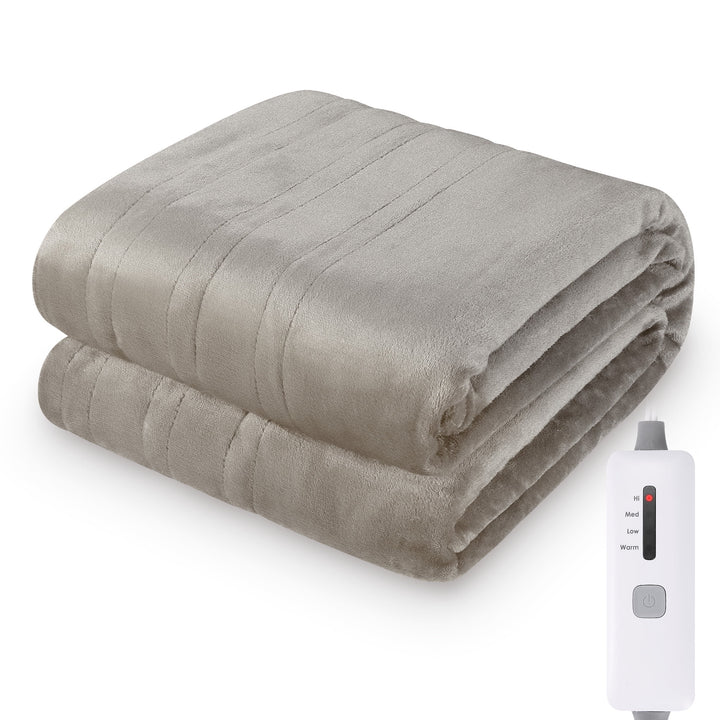 Electric Blanket 72" X 84" Full Size Heated Blanket, Fast Heating, 4 Heating Levels, 10H Auto-Off, Machine Washable - Linen