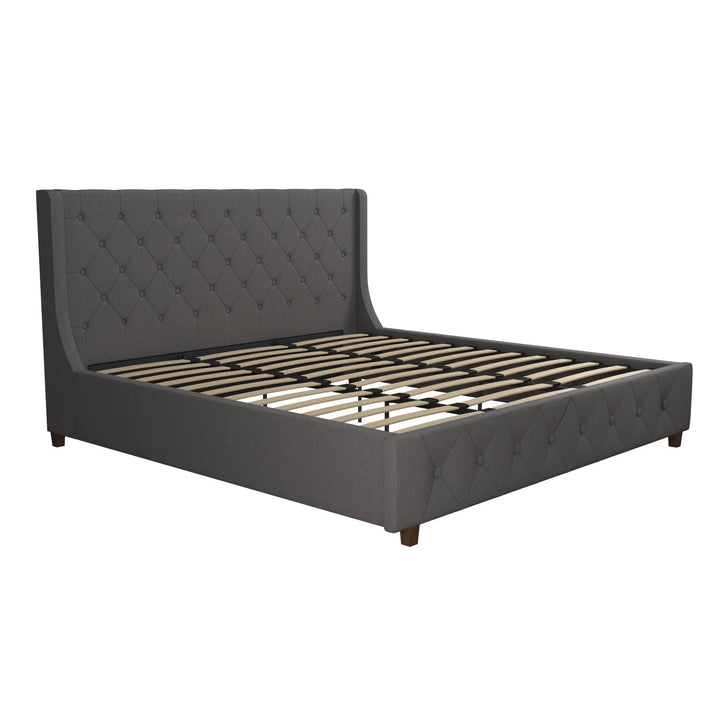 Mercer Upholstered Bed, King, Gray Linen